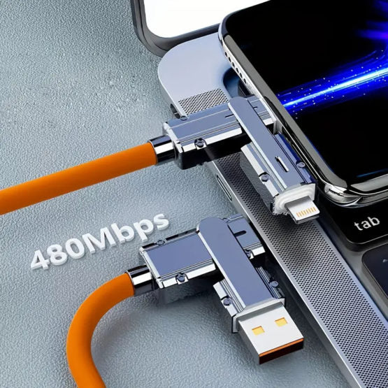 TULIN – 4-IN-1 – USB-C/IPHONE – LAADKABEL – RVS