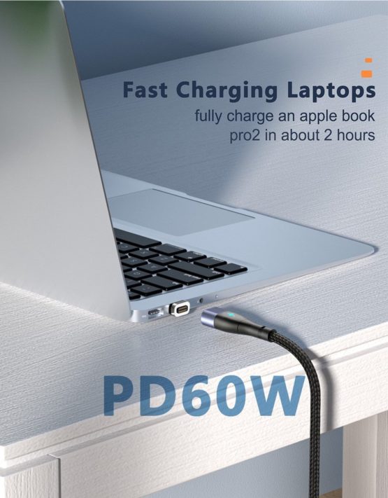3 IN 1 – MAGNETISCHE OPLAADKABEL USB-C (PD) NAAR IPHONE/USB-C/MICRO-USB – KABEL 1 METER