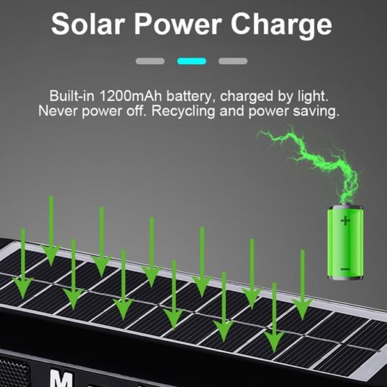SOLAR BLUETOOTH SPEAKER – 10 WATT BOX – ZWART