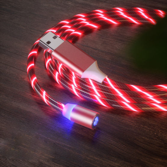 3 IN 1 – MAGNETISCHE OPLAADKABEL – 1 OF 2 METER - LED ROOD