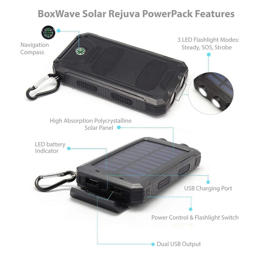 10.000 mAh Solar Power Bank Waterdichte 2USB LED Batterij Oplader Voor Mobiele Telefoon