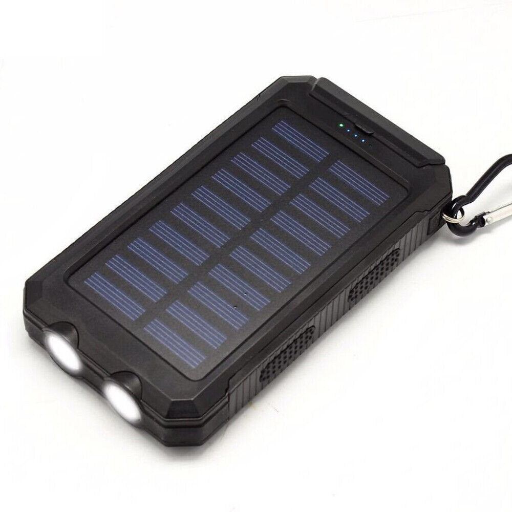 10.000 mAh Solar Power Bank Waterdichte 2USB LED Batterij Oplader Voor Mobiele Telefoon
