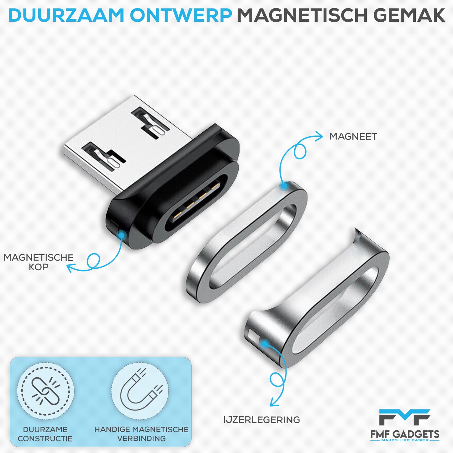 QC3 – iPHONE KABEL (T/M MODEL 14) – MAGNETISCHE OPLAADKABEL – DATA EN CARPLAY KABEL