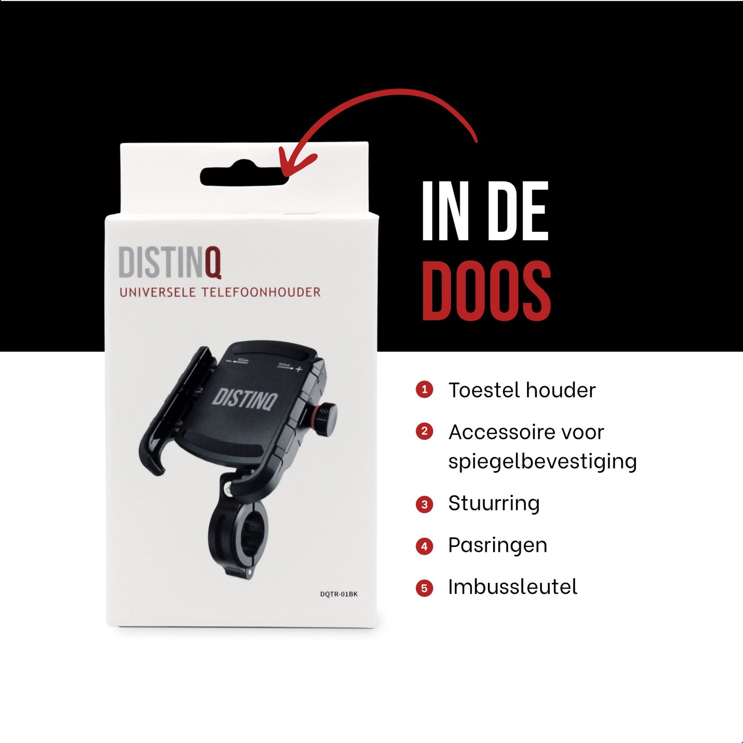 DistinQ Telefoonhouder voor fiets en motor 360°