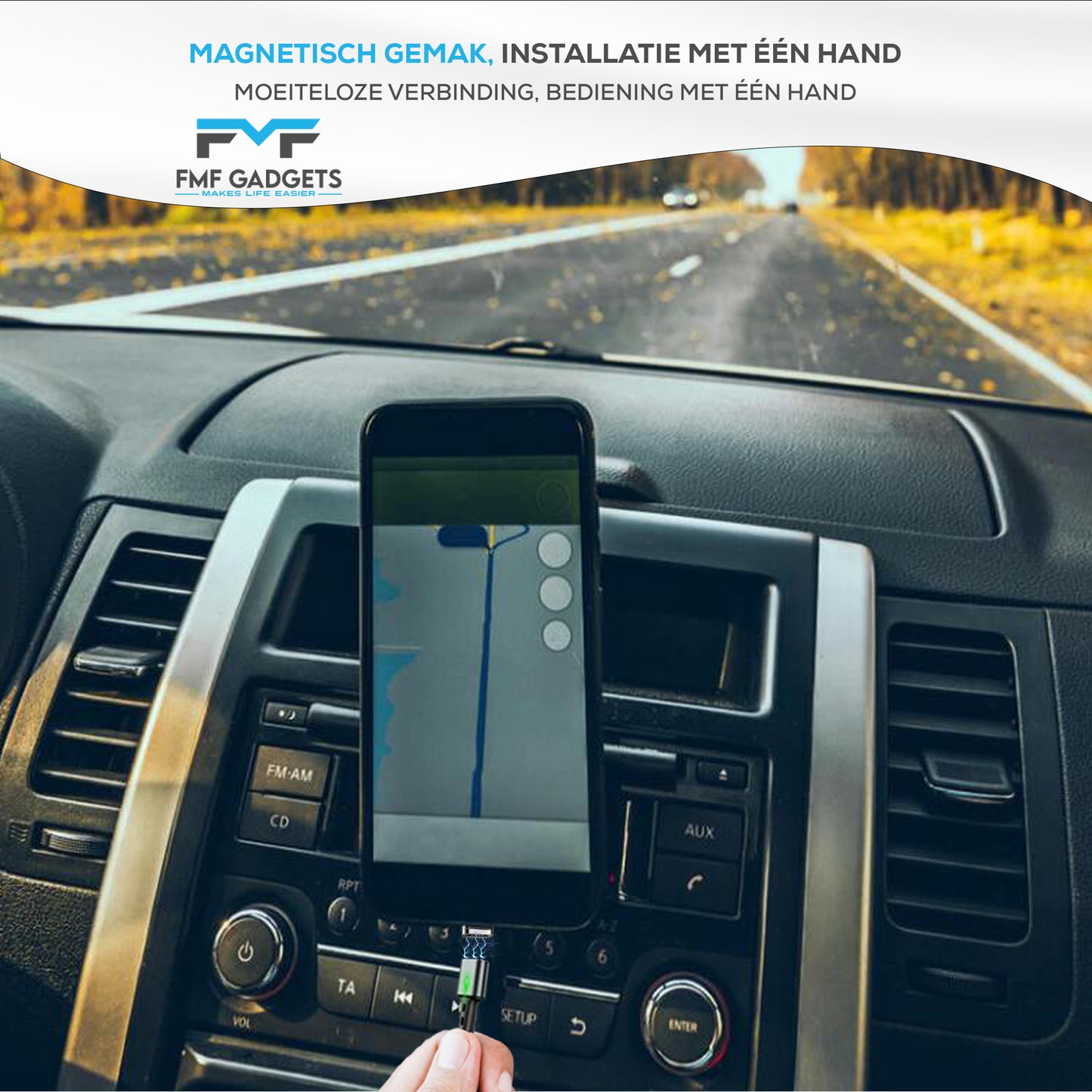 QC3 – iPHONE KABEL (T/M MODEL 14) – MAGNETISCHE OPLAADKABEL – DATA EN CARPLAY KABEL