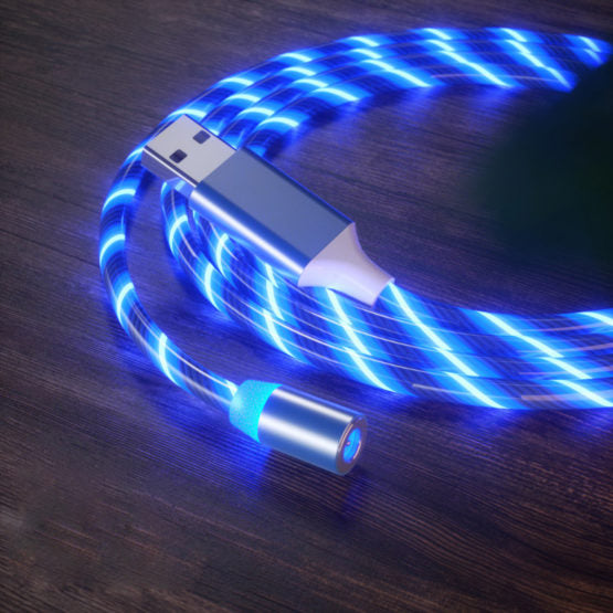 3 IN 1 – MAGNETISCHE OPLAADKABEL – 1 OF 2 METER - LED BLAUW