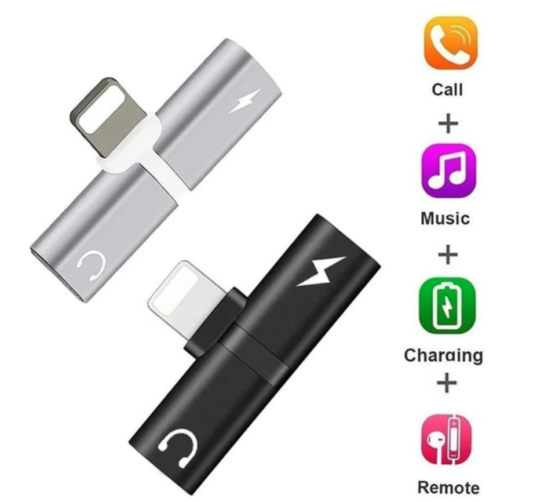 LIGHTNING SPLITTER ADAPTER – OPLADEN + AUDIO BELUISTEREN VOOR IPHONE